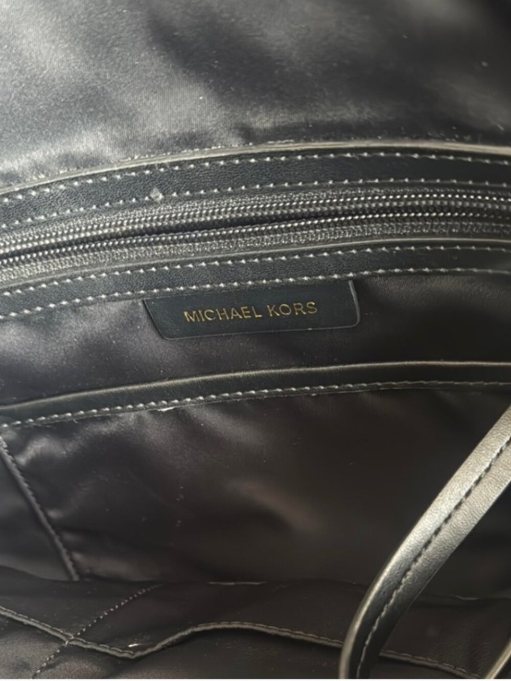 Michael Kors Kelsey Navy Backpack | Gold Hardware | Lightweight Travel Bag - Picture 8 of 8